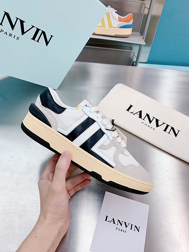 Lanvin latest lace-up fashion casual couple panel shoes 35-44_-1e9dabe3